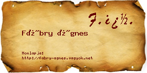 Fábry Ágnes névjegykártya
